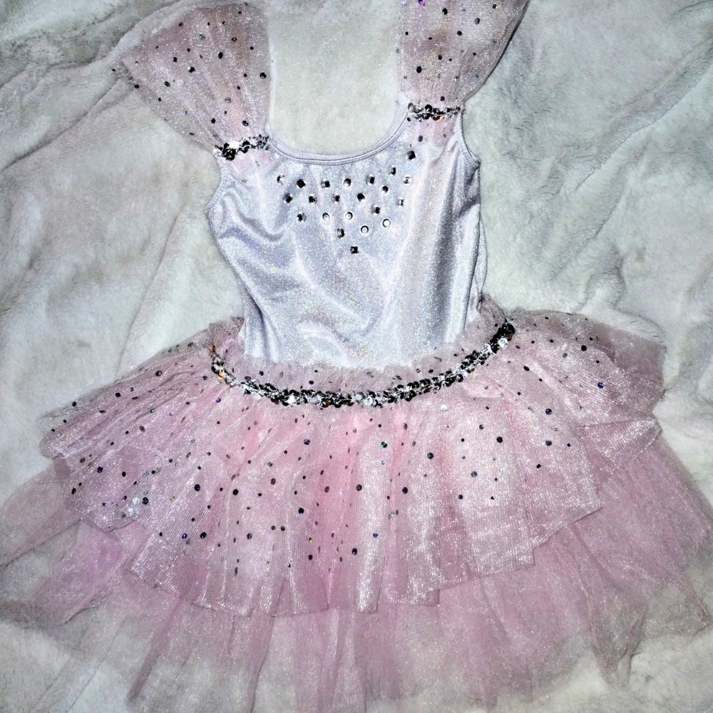 Revolution Glittery Pink and White Dance Costume
